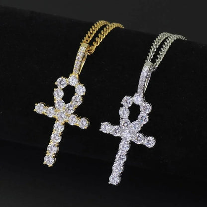 Men's Key of Life Necklace | Premium Copper CZ Egyptian Jewelry | Eternal Symbol Bling | Caratix - CaratixJewelry