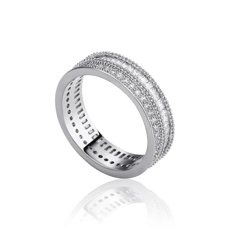 Unisex Iced Out Hip Hop Ring | Full Zirconia Fashion Band | Caratix