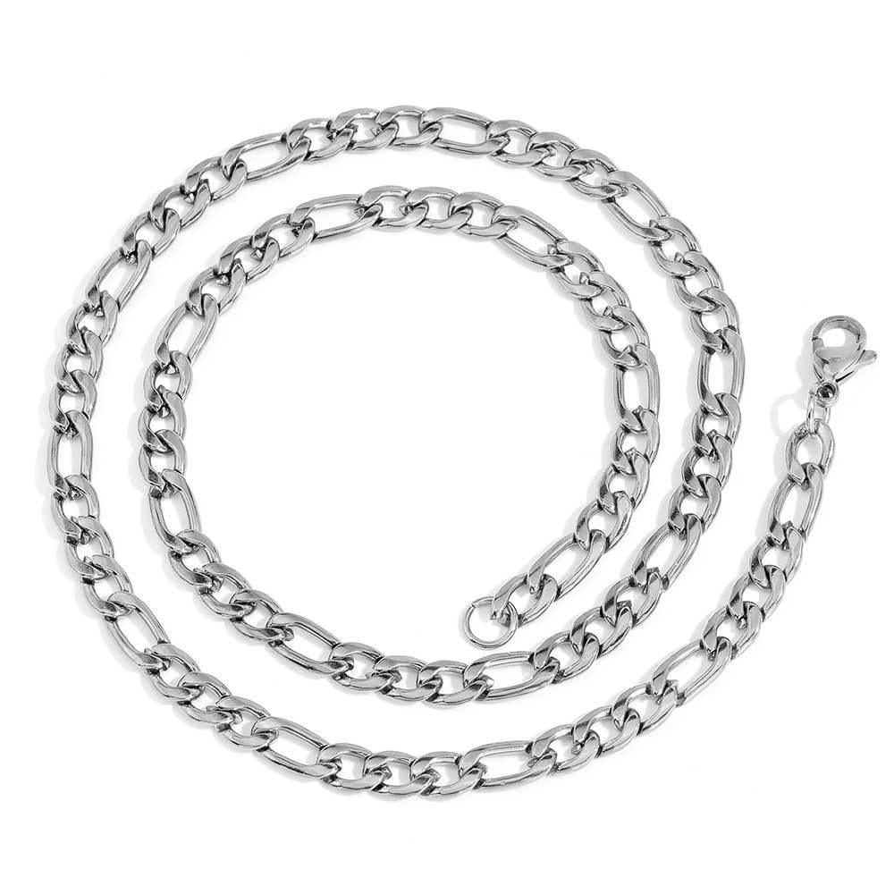 Lobster Clasp Stainless Steel Figaro Chain Necklace for Men | Titanium Steel Hip Hop Jewelry | Caratix Jewelry - CaratixJewelry