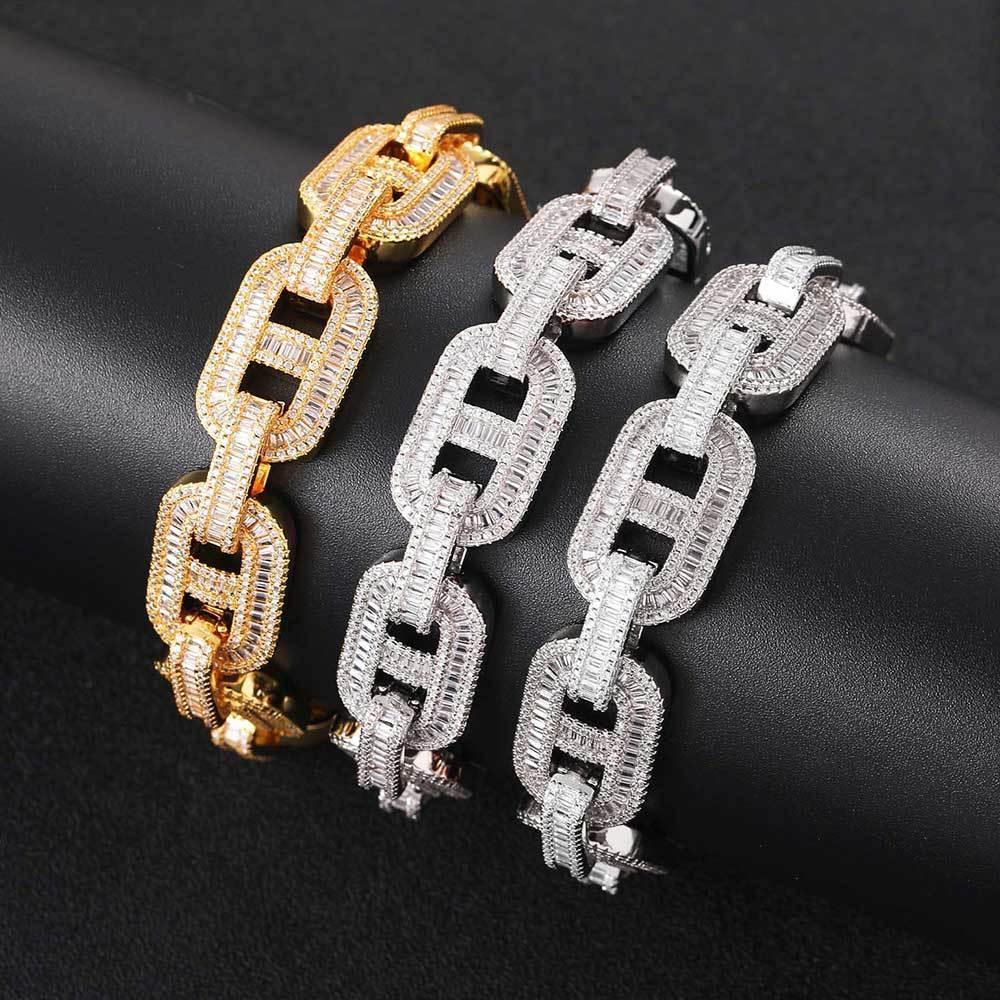 Iced-Out Pig Nose Cuban Link Bracelet with Zircon Hip Hop Jewelry - CaratixJewelry