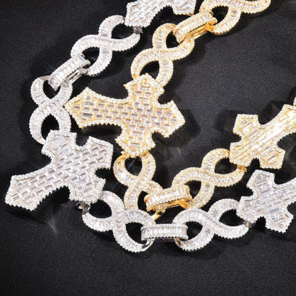 Iced Out Cross Pendant Copper Zircon Necklace for Men & Women | Caratix Jewelry - CaratixJewelry