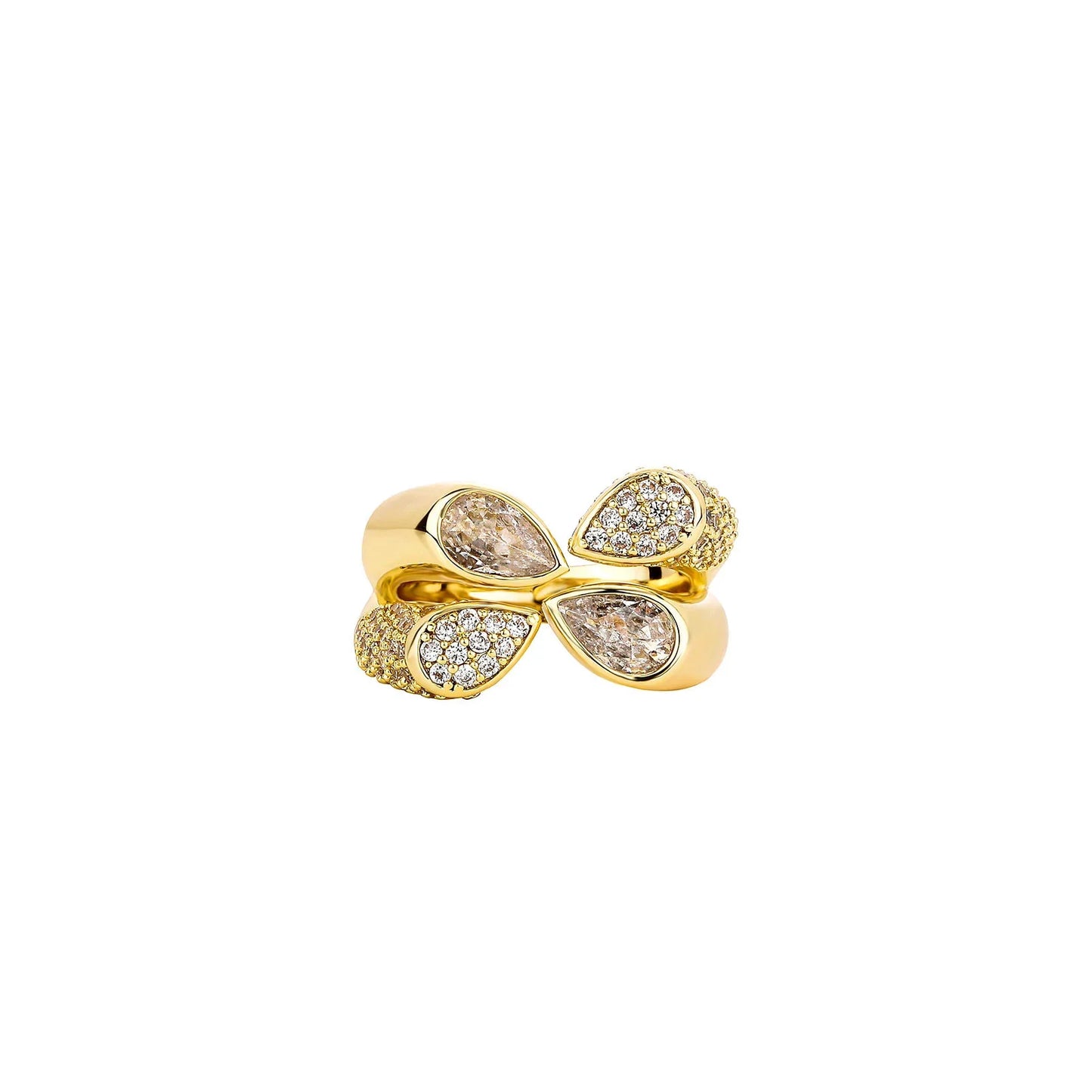 Men's Iced Out Four-Prong Solitaire Ring | Adjustable Hip Hop Band | Caratix