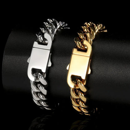 Miami Cuban Chain Necklace Stainless Steel Titanium Hip Hop Jewelry for Men | Caratix Jewelry - CaratixJewelry