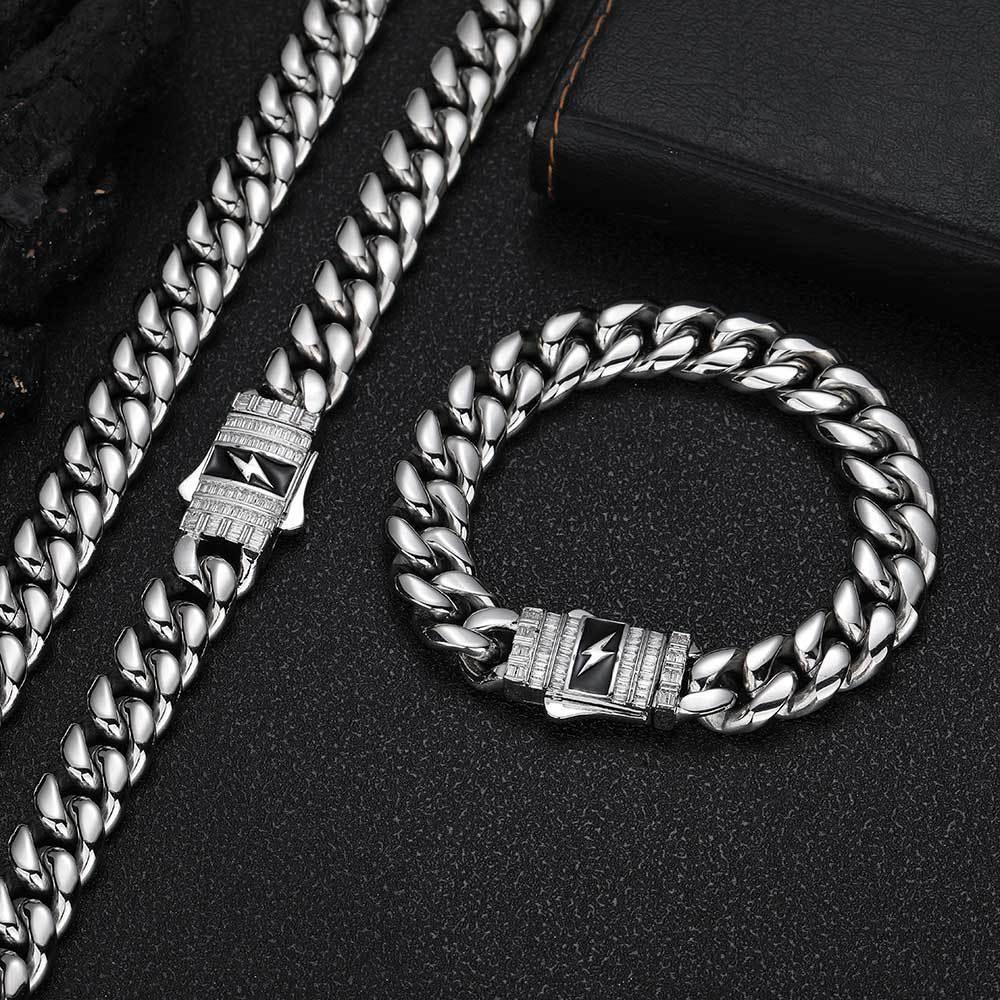 Cuban Chain Bracelet with Stainless Steel - CaratixJewelry