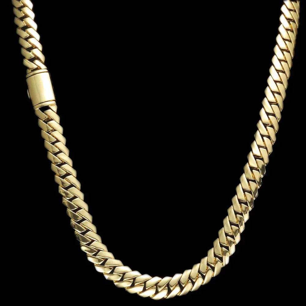 Custom 12mm Polished Cuban Chain Necklace for Men | Trendy Hip Hop Jewelry – Caratix Jewelry - CaratixJewelry