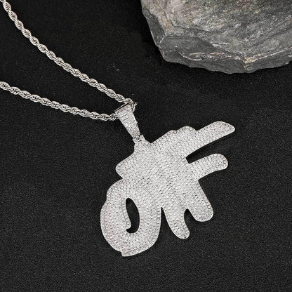 DIY OTF Letter Pendant Necklace with Micro-Pave Zircon and Copper Frame for Men | Caratix Jewelry - CaratixJewelry