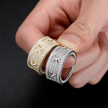 Unisex Vintage Iced Out Ring | Full Micro-Pave Round Band | Caratix