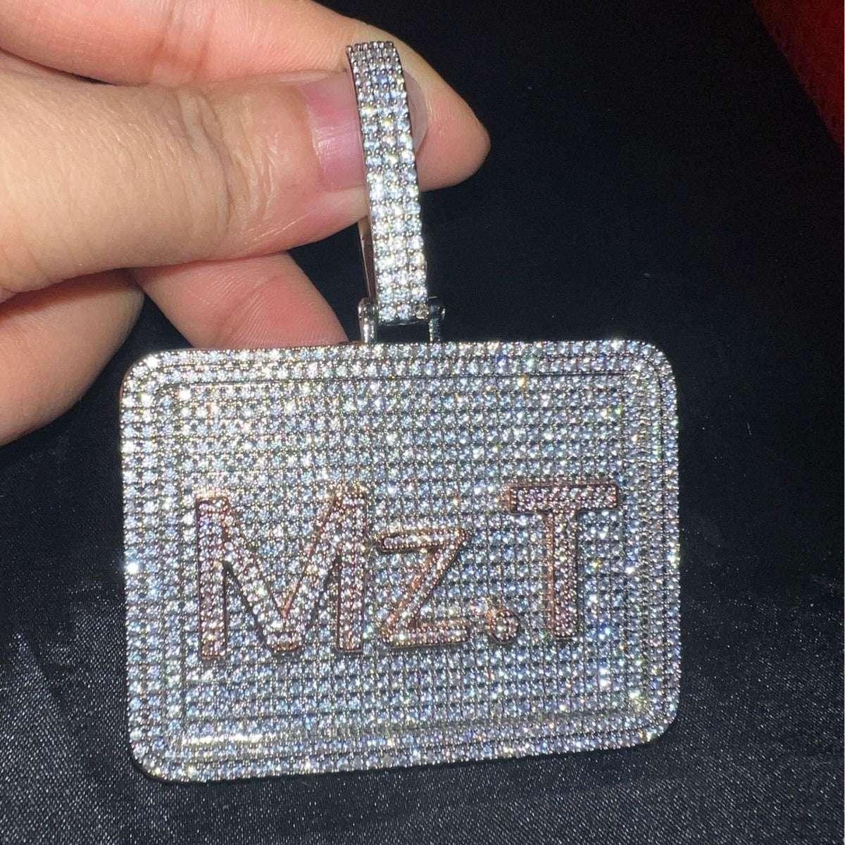 Iced Out Block Letter Pendant | DIY CZ Name Necklace Hip Hop Fashion Jewelry - CaratixJewelry