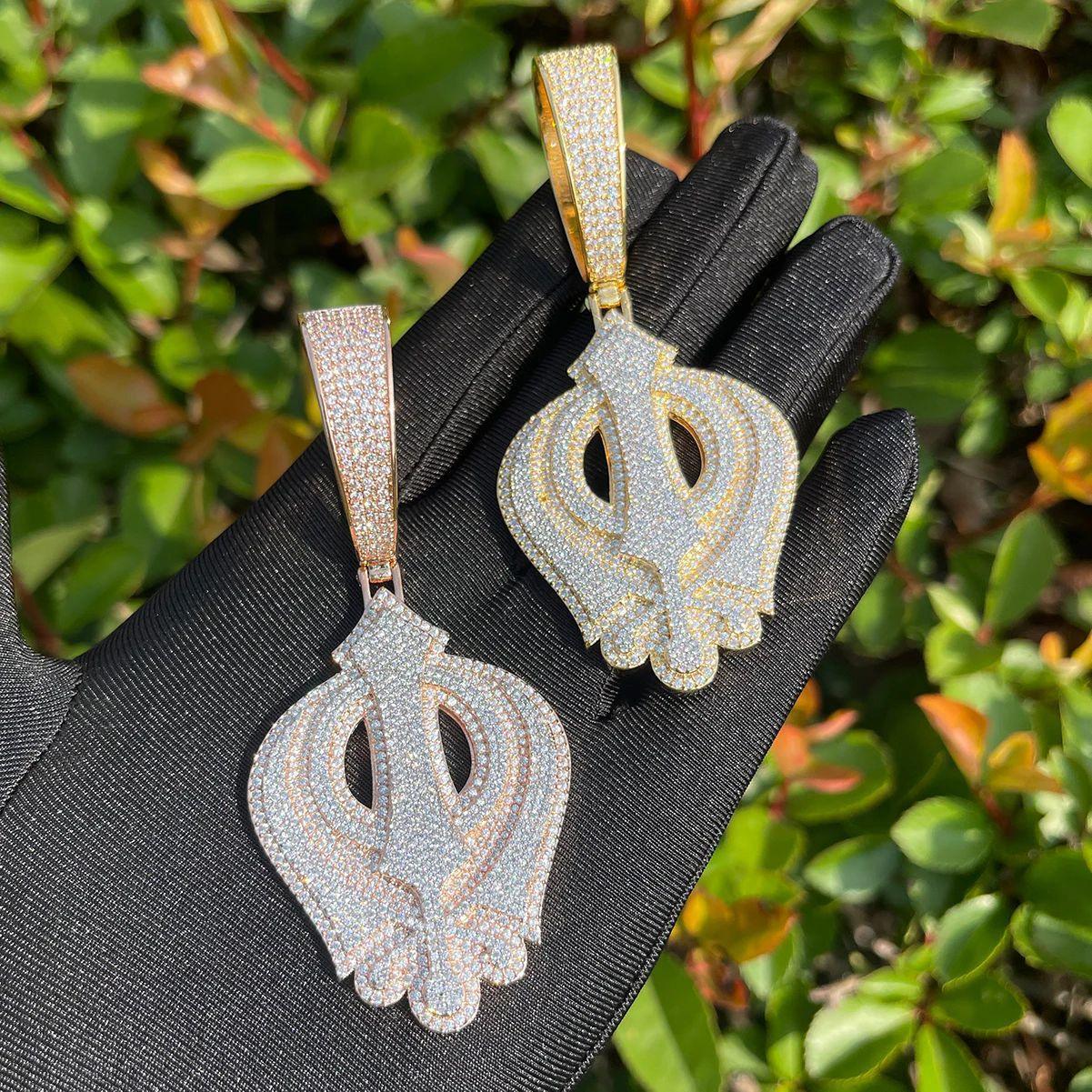 Iced Out Fleur-de-Lis Pendant | Men's Royal Lily Necklace Luxury Hip Hop Bling | Caratix - CaratixJewelry
