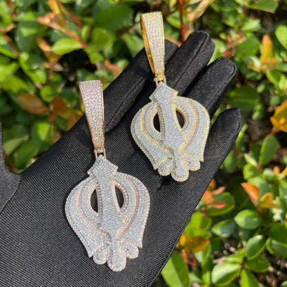 Iced Out Fleur-de-Lis Pendant | Men's Royal Lily Necklace Luxury Hip Hop Bling | Caratix - CaratixJewelry