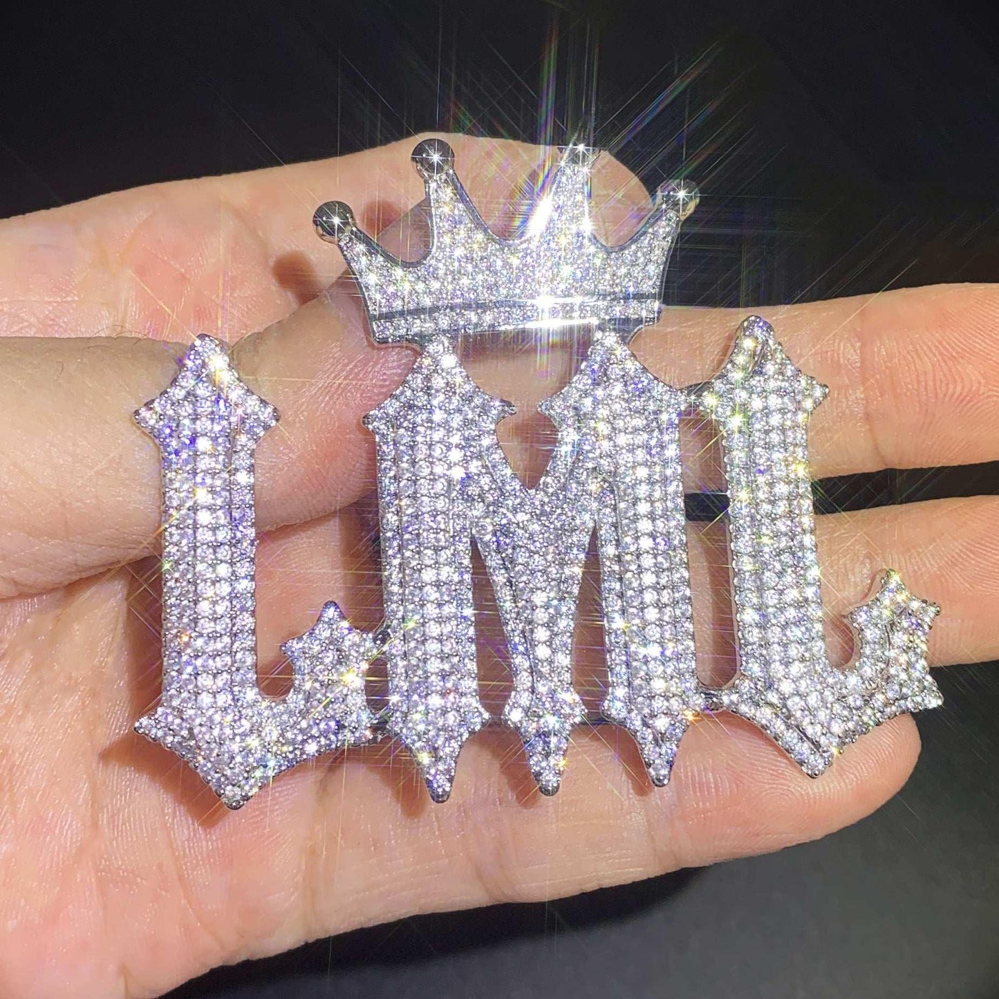 Spiked Iced Out Letter Pendant | Hip Hop DIY CZ Initial Necklace Jewelry - CaratixJewelry