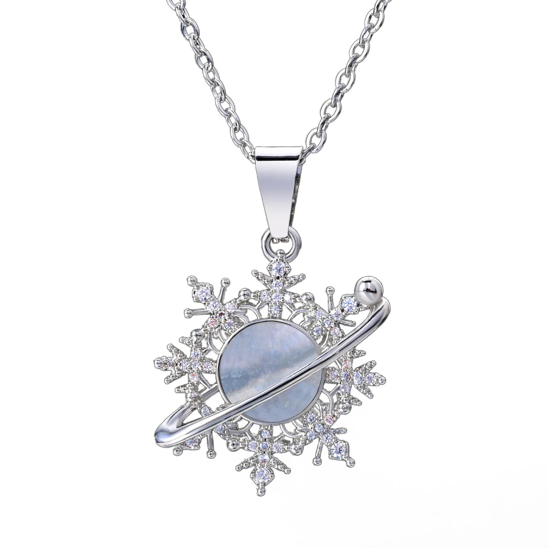 Iced Out Snowflake Star Pendant Necklace Zircon Custom Chain Style for Women | Caratix Jewelry - CaratixJewelry