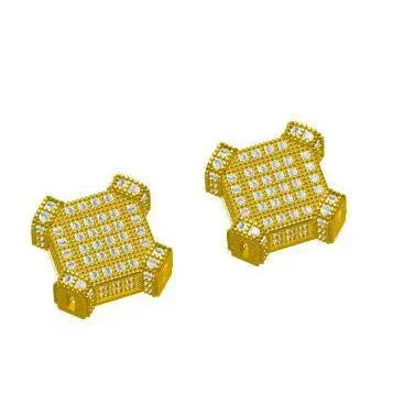 Square Stud Earrings with Zircon | Trendy & Minimalist Hip Hop Jewelry for Men & Women | Caratix Jewelry - CaratixJewelry