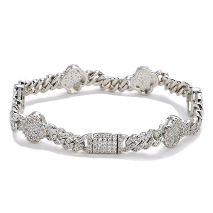 Custom 6mm Cuban Chain Bracelet with Zircon Stones for Men | Luxury Hip Hop Jewelry – Caratix Jewelry - CaratixJewelry