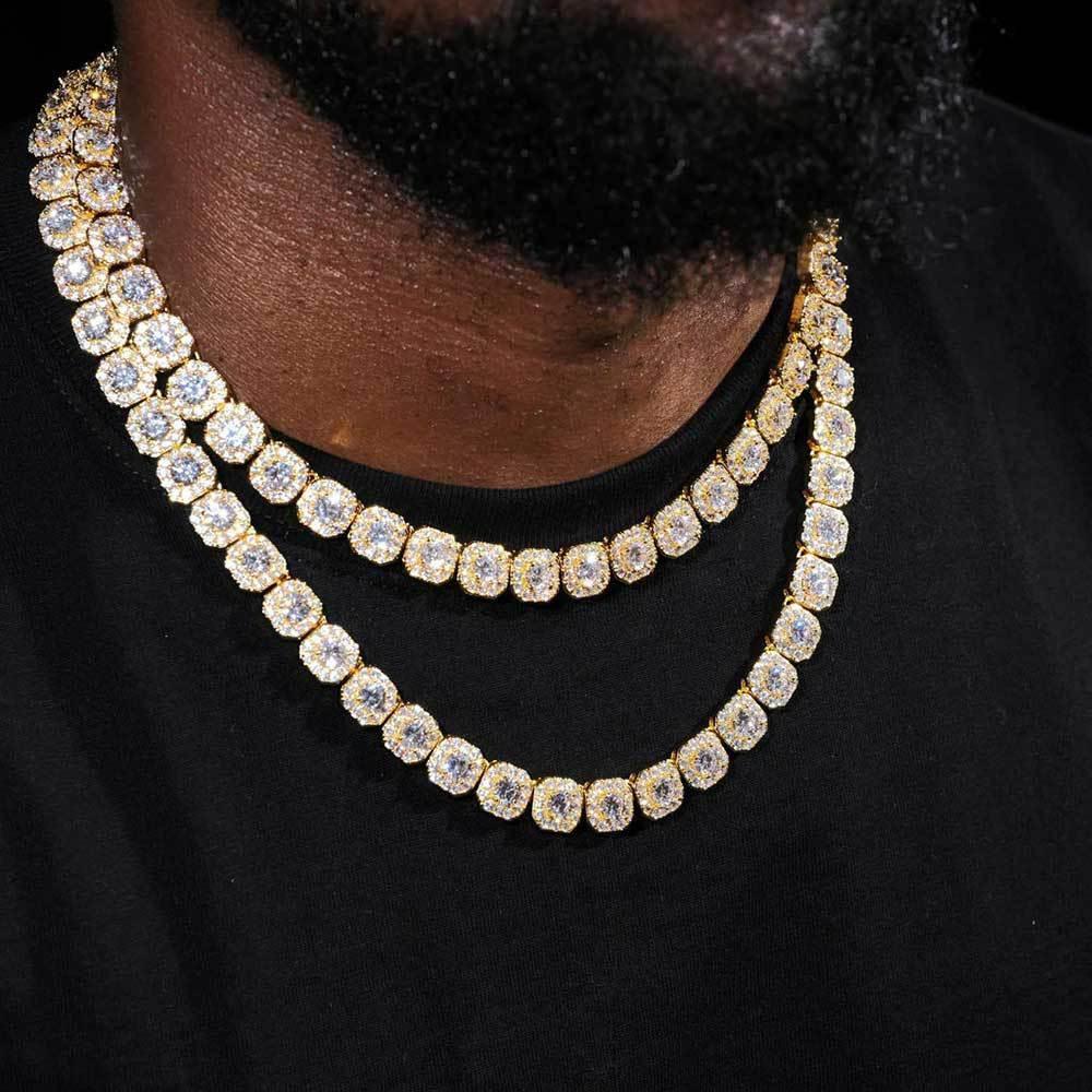 Ice Cube Moissanite Chain – S925 Sterling Silver Iced-Out Hip Hop Men’s Trendy Streetwear Necklace - CaratixJewelry