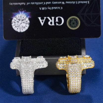 Men’s D-Color VVS Moissanite Ring | S925 Silver Full Iced Out Hip Hop Jewelry - CaratixJewelry