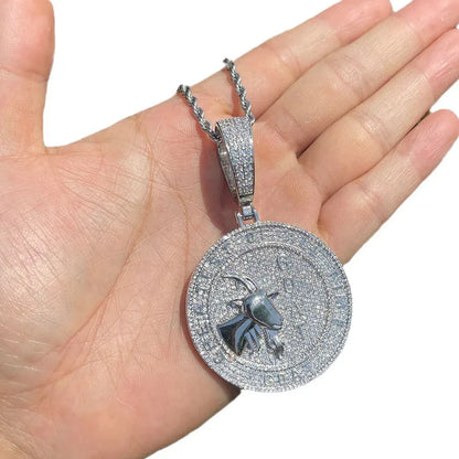 Iced Out "G.O.A.T." Pendant | Men's Real Copper CZ Goat Head Necklace - CaratixJewelry