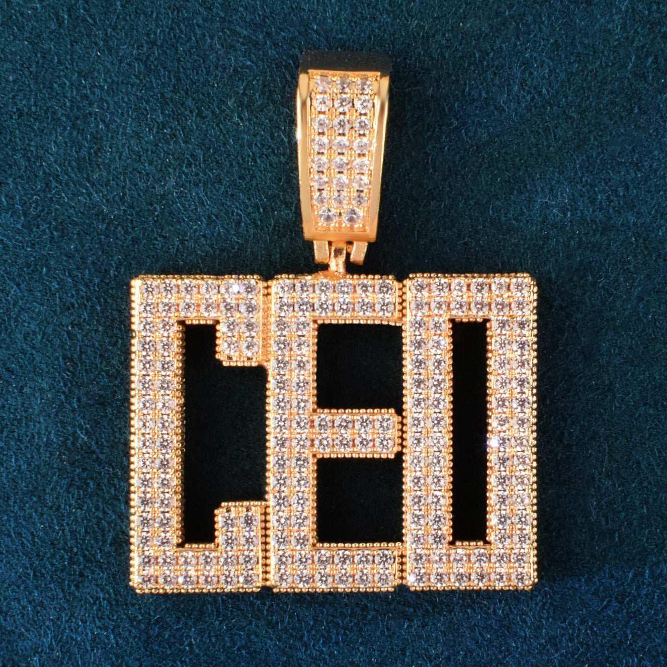 Iced Out Letter Necklace | Custom Alphabet CZ Pendant Trendy Streetwear Jewelry - CaratixJewelry