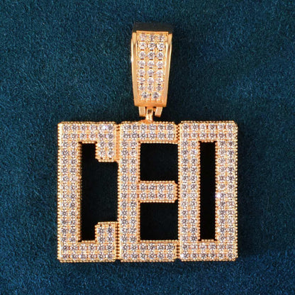 Iced Out Letter Necklace | Custom Alphabet CZ Pendant Trendy Streetwear Jewelry - CaratixJewelry