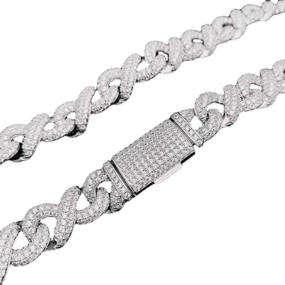 13mm Moissanite Cuban Link | S925 Silver Men’s Iced Out Hip Hop Chain - CaratixJewelry