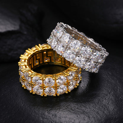 Double Row Moissanite Eternity Band S925 Silver | Caratix