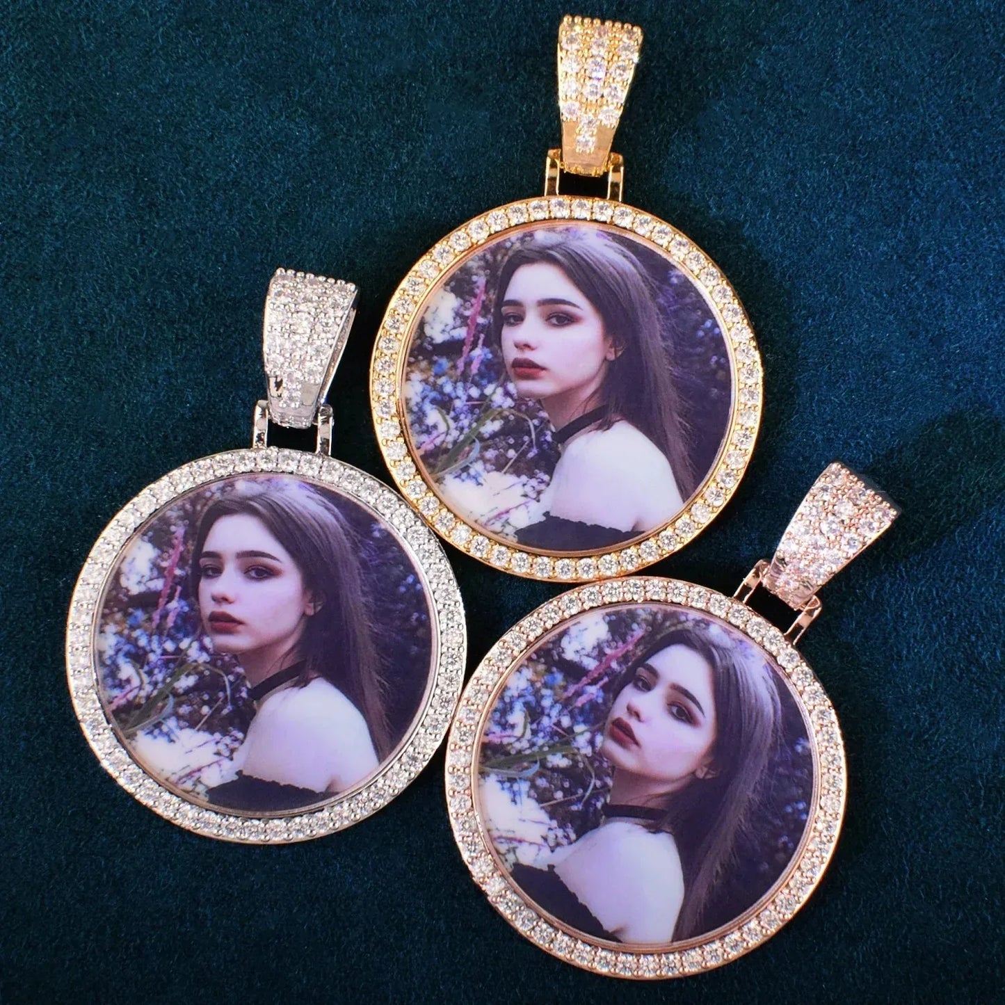 Epoxy Photo Pendant Necklace | Iced Out CZ Custom Picture Hip Hop DIY Jewelry - CaratixJewelry