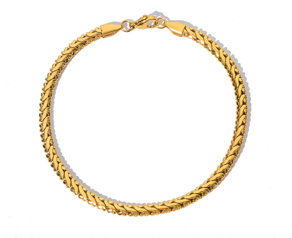 4mm Polished Cuban Link Stainless Steel Bracelet Rapper Iced Out Chain Style for Men | Caratix Jewelry - CaratixJewelry