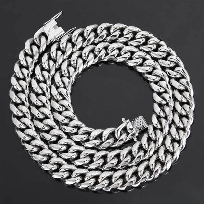 Stainless Steel Cuban Chain Necklace with Dragon Head Clasp for Men | Caratix Jewelry - CaratixJewelry