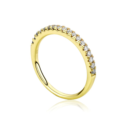 D Color Moissanite Ring S925 Sterling Silver | Minimalist Couple Band | Caratix