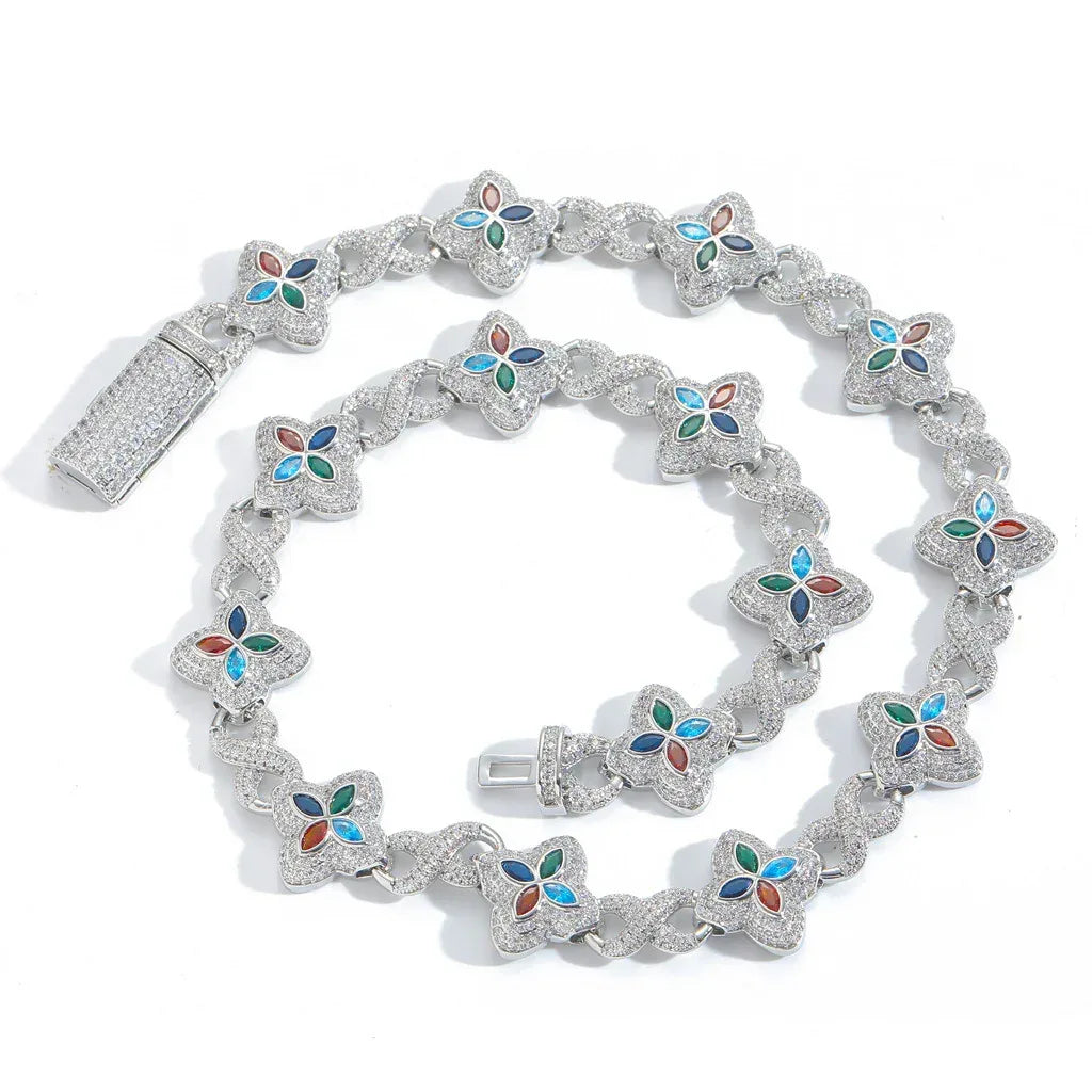 Unisex Infinity Clover 5A Zircon Necklace | Heavyweight High-End Hip Hop Bling | Caratix - CaratixJewelry
