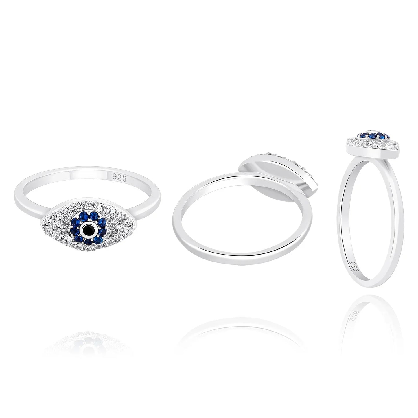 S925 Sterling Silver All-Seeing Eye Ring | Iced Out Hip Hop Band | Caratix