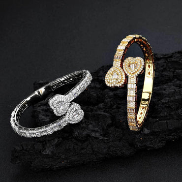Heart-Shaped Zircon Stone Bracelet for Men | Punk Style Hip Hop Jewelry | Caratix Jewelry - CaratixJewelry