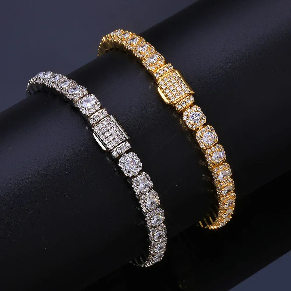 5mm Iced Sugar Link Hip Hop Bracelet Rapper Iced Out Chain Style for Men | Caratix Jewelry - CaratixJewelry