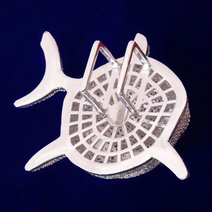 Iced Out Great White Shark Pendant | Big Animal Hip Hop Necklace | Men's Rock & Streetwear Jewelry | Premium Copper CZ Bling | Caratix - CaratixJewelry