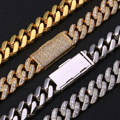 18mm Moissanite Cuban Link Chain for Men – S925 Sterling Silver Luxury Hip Hop Necklace - CaratixJewelry