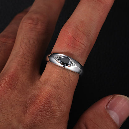 S925 Sterling Silver Marquise Moissanite Eye of Horus Ring – Adjustable Premium Statement Band