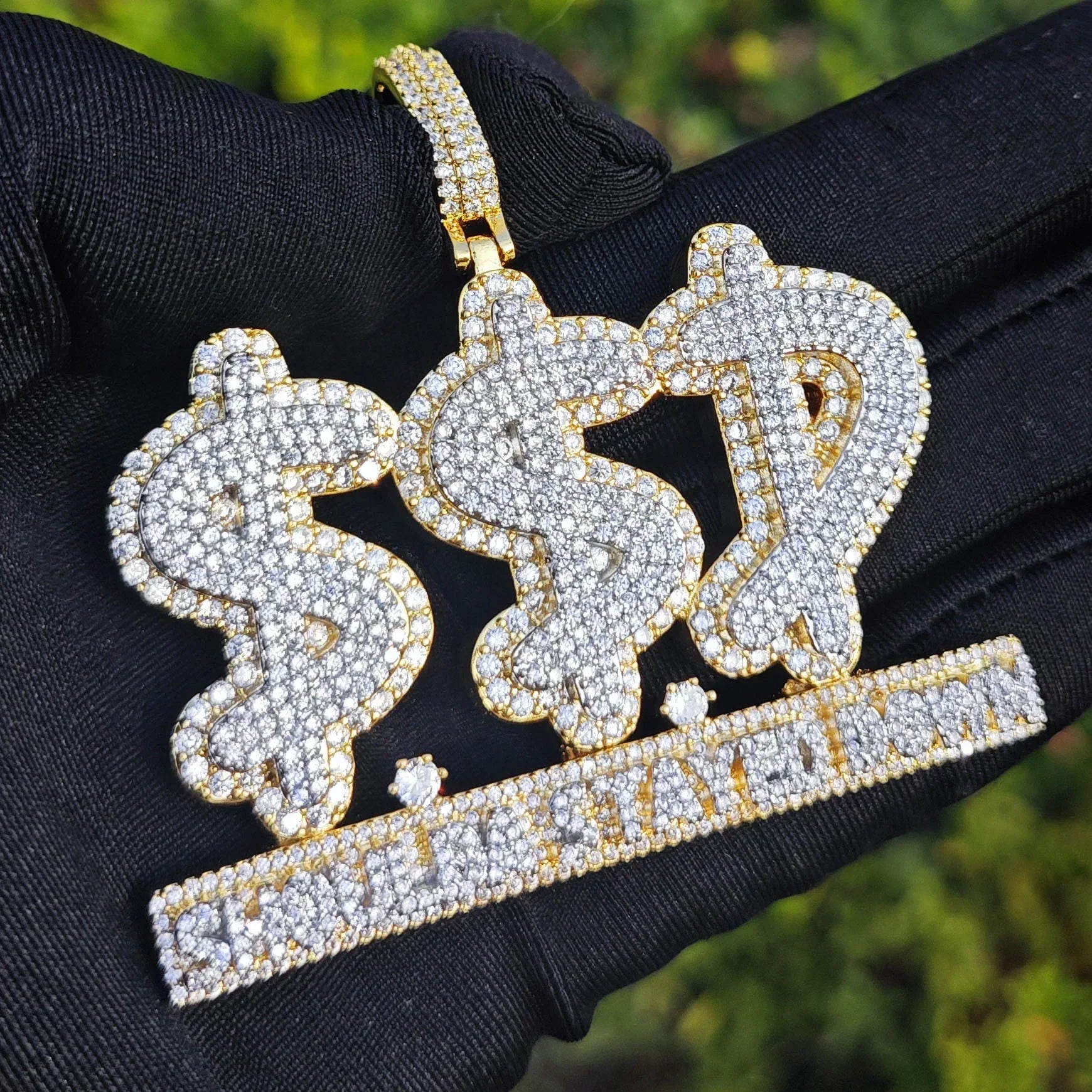 Iced Out Letter Pendant Necklace – Hip Hop CZ Initial Jewelry for Men & Women - CaratixJewelry