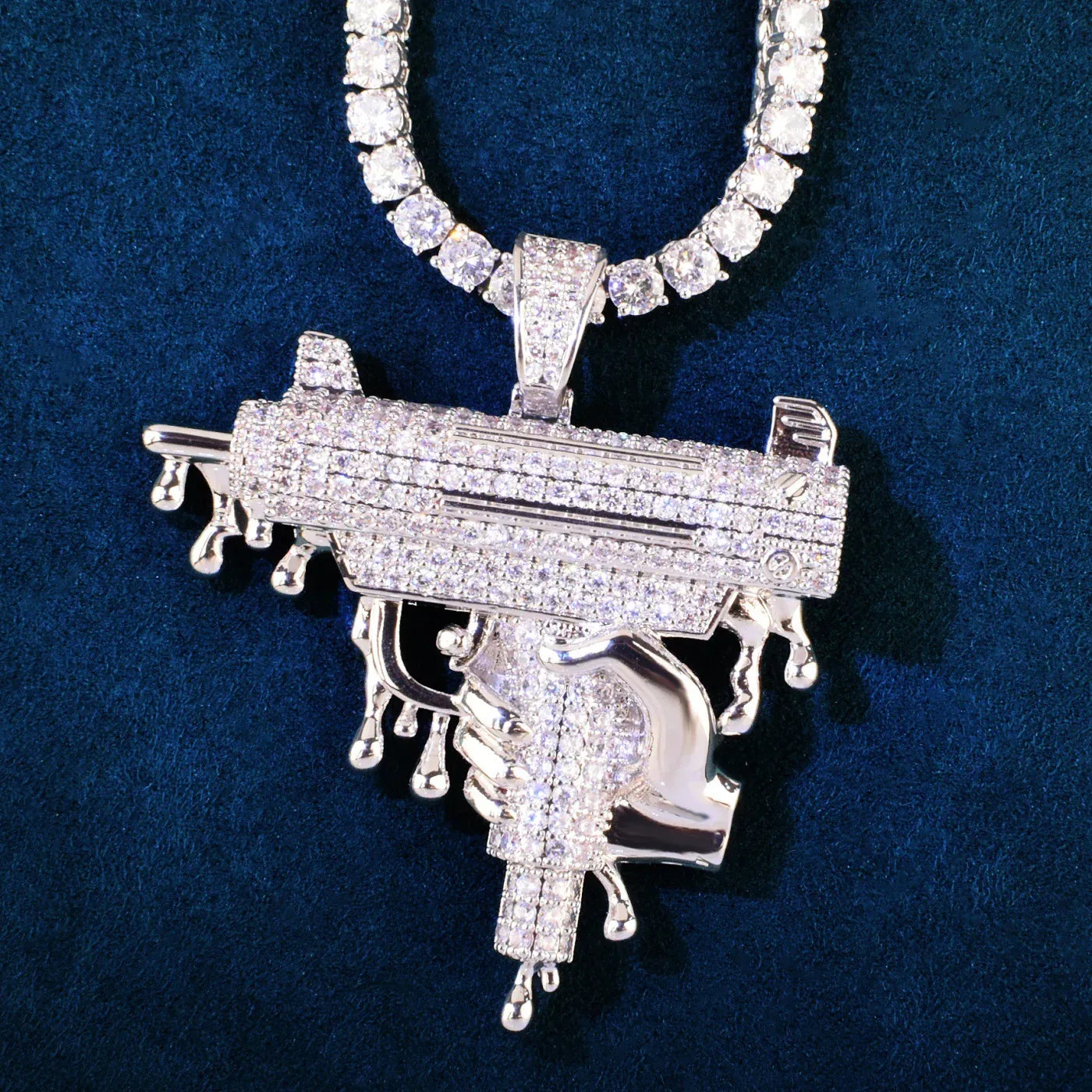 Hip Hop Rapper Style Pendant | CZ Iced Out Men’s Street Dance Trend Necklace - CaratixJewelry