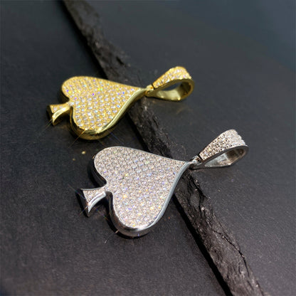 S925 Sterling Silver Moissanite Heart Pendant | Iced Out Heart Charm for Tennis Chain | Caratix