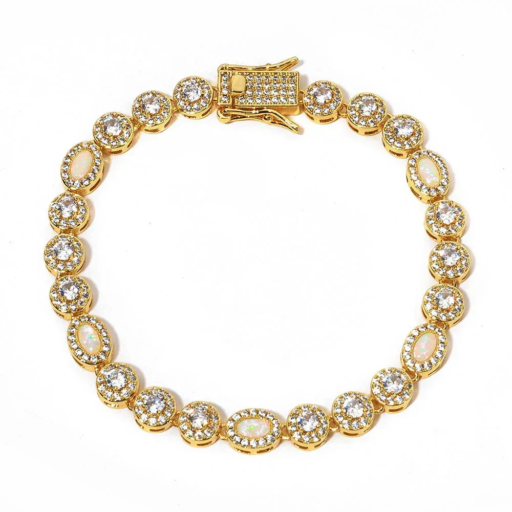 Custom Opal & Zircon Bracelet Hip Hop Jewelry for Men | Caratix - CaratixJewelry