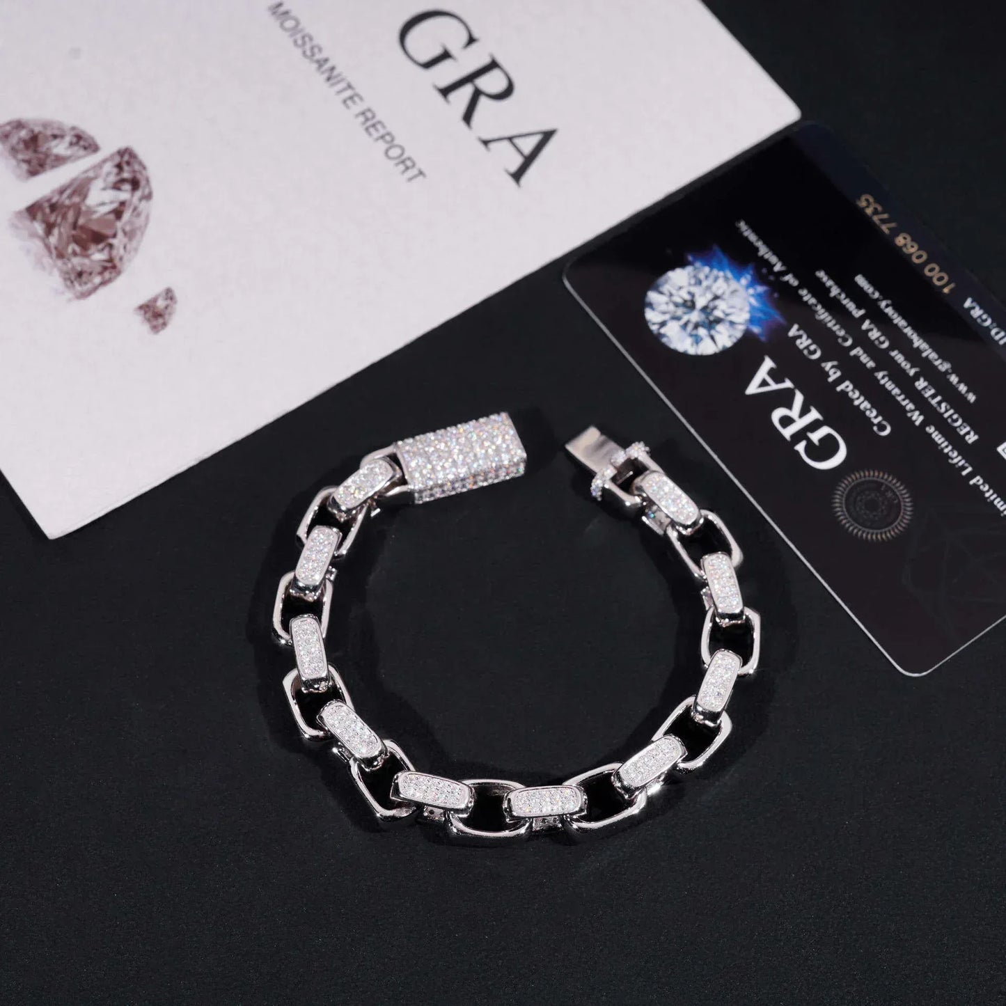 8mm Figure-Eight Cuban Link Bracelet S925 Silver | Moissanite Hip Hop Style - CaratixJewelry