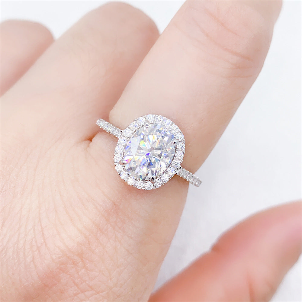 2026 Summer New S925 Silver 2ct Oval Moissanite Ring | Oval Cut D Color VVS1 | Caratix