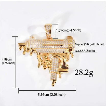 Hip Hop Rapper Style Pendant | CZ Iced Out Men’s Street Dance Trend Necklace - CaratixJewelry