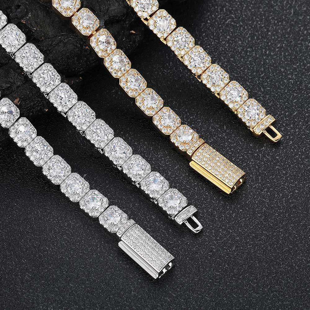 7mm Iced Out Ice Chain Zircon Bracelet Luxury Hip Hop Jewelry for Men | Caratix Jewelry - CaratixJewelry