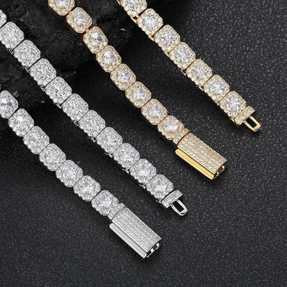 7mm Iced Out Ice Chain Zircon Bracelet Luxury Hip Hop Jewelry for Men | Caratix Jewelry - CaratixJewelry