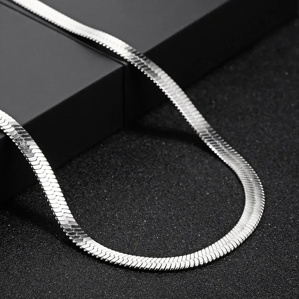 Custom ASAP Rocky Style Flat Snake Blade Chain | Stainless Steel Hip Hop Jewelry | Caratix - CaratixJewelry