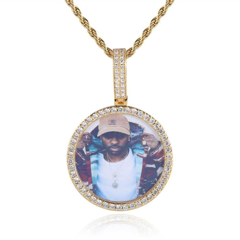 Custom Photo Pendant DIY Necklace with Full Frame for Men | Caratix Jewelry - CaratixJewelry