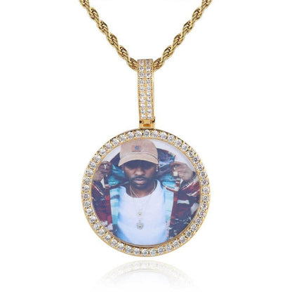 Custom Photo Pendant DIY Necklace with Full Frame for Men | Caratix Jewelry - CaratixJewelry