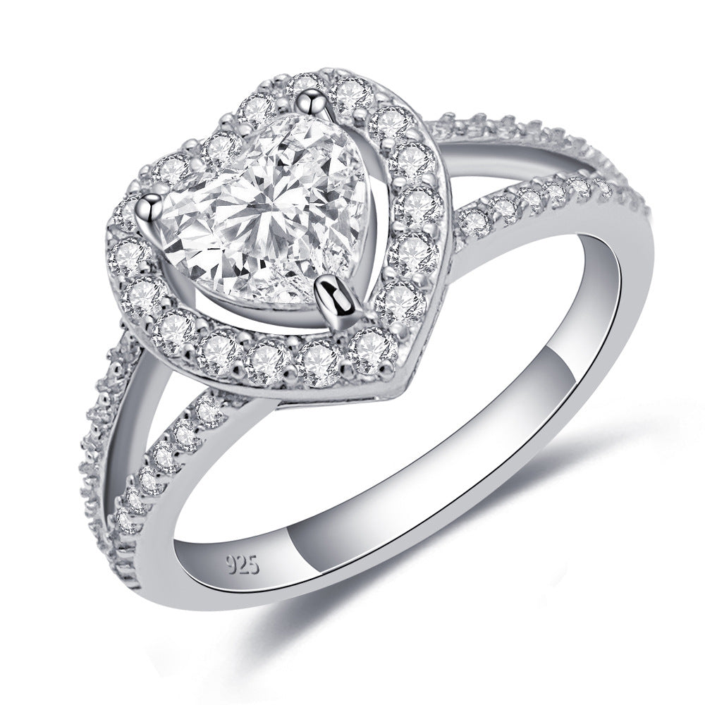 Romantic 1 Carat Heart Shaped Moissanite Ring | S925 Silver D VVS1 Solitaire | Caratix
