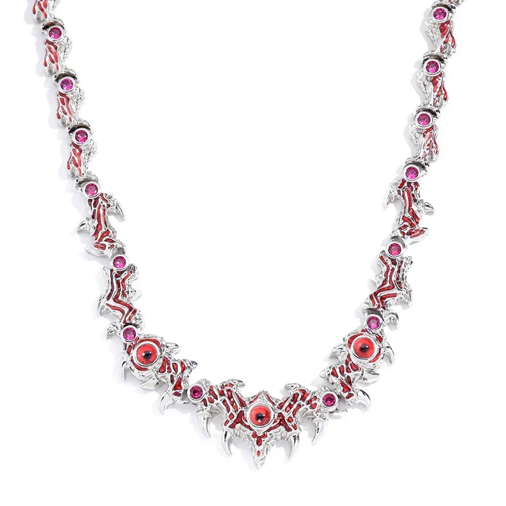 Spiked Demon Eye Thorn Necklace Rapper Iced Out Chain | Caratix Jewelry - CaratixJewelry